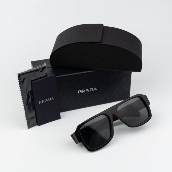 Prada Men Sunglasses Black Dark Grey Pilot PR22YS 1AB5S0 BRAND NEW - Picture 11 of 13